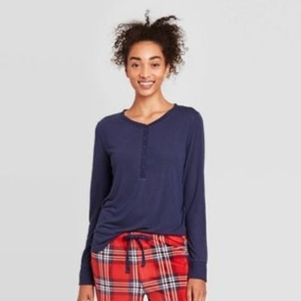 Stars Above Henley Pajama TOP NAVY | XL